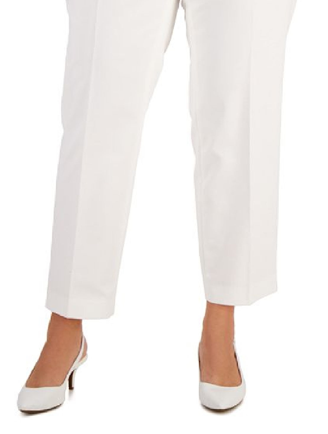 Anne Klein Women's Bowie Tab Waist Pants White