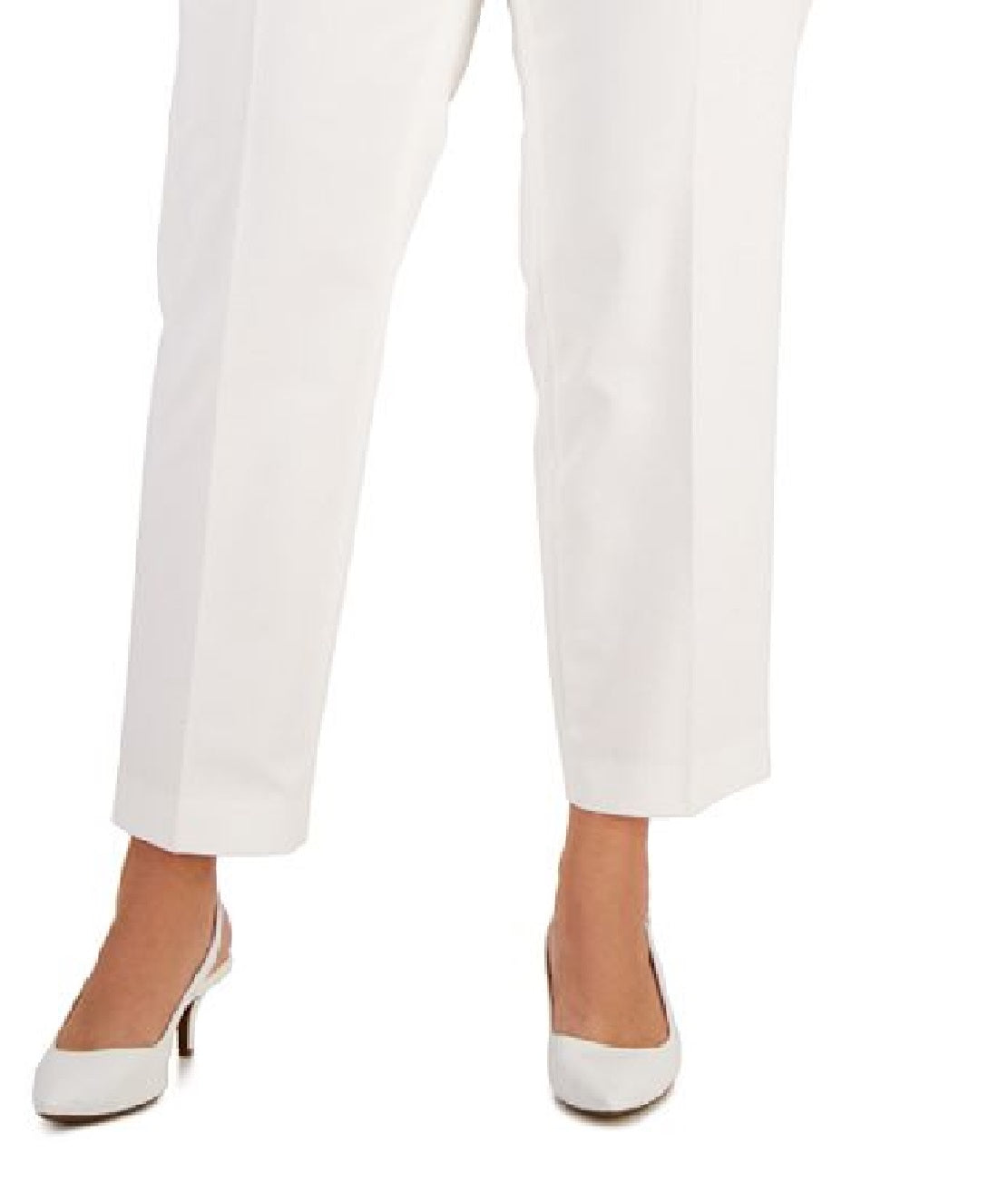 Anne Klein Women's Bowie Tab Waist Pants White