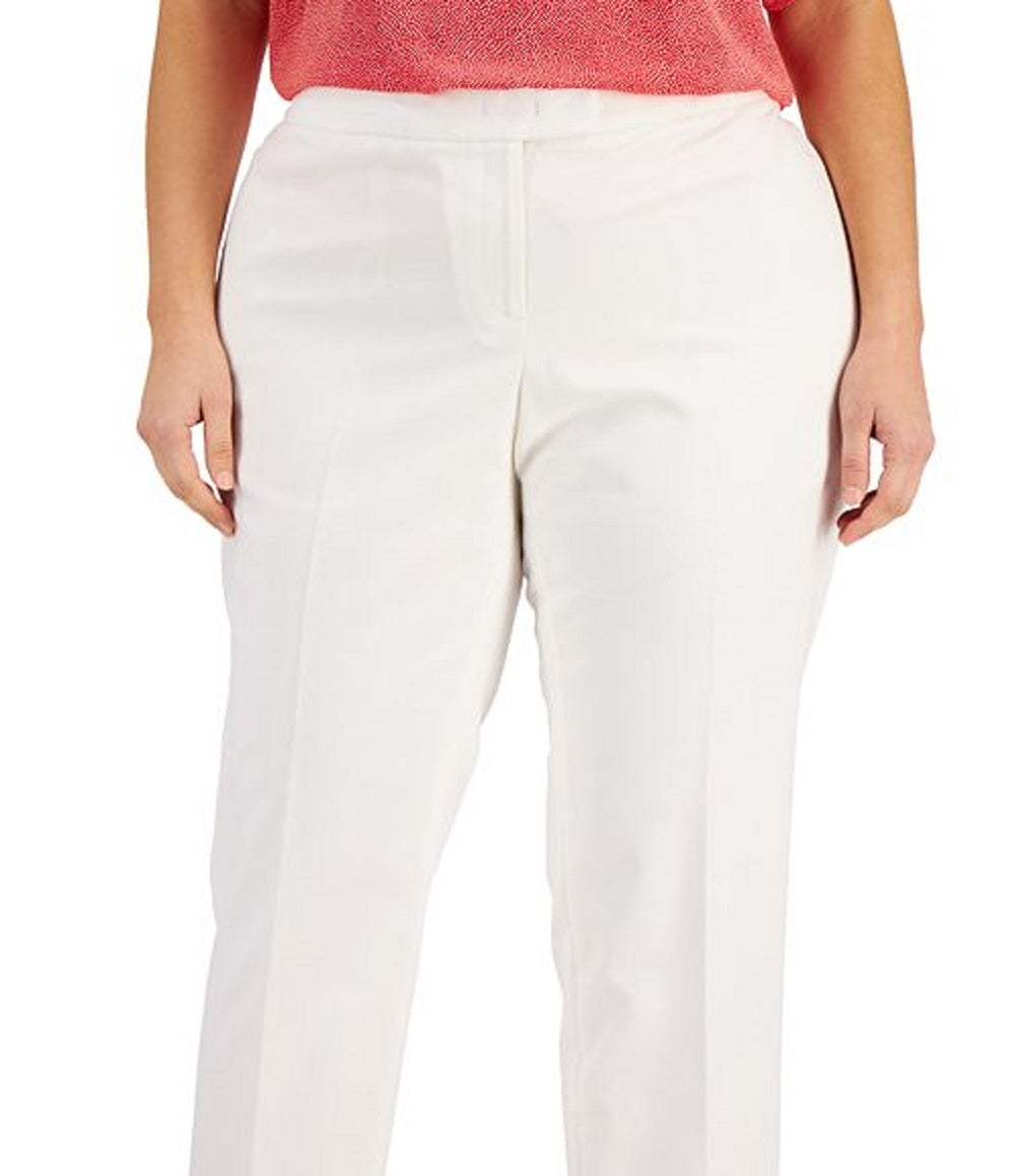 Anne Klein Women's Bowie Tab Waist Pants White