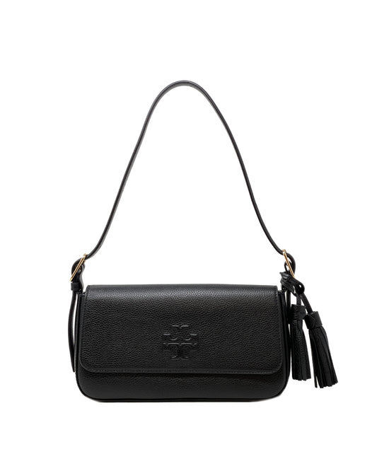 title:Tory Burch Black Thea Flap Shoulder Bag;color:Black