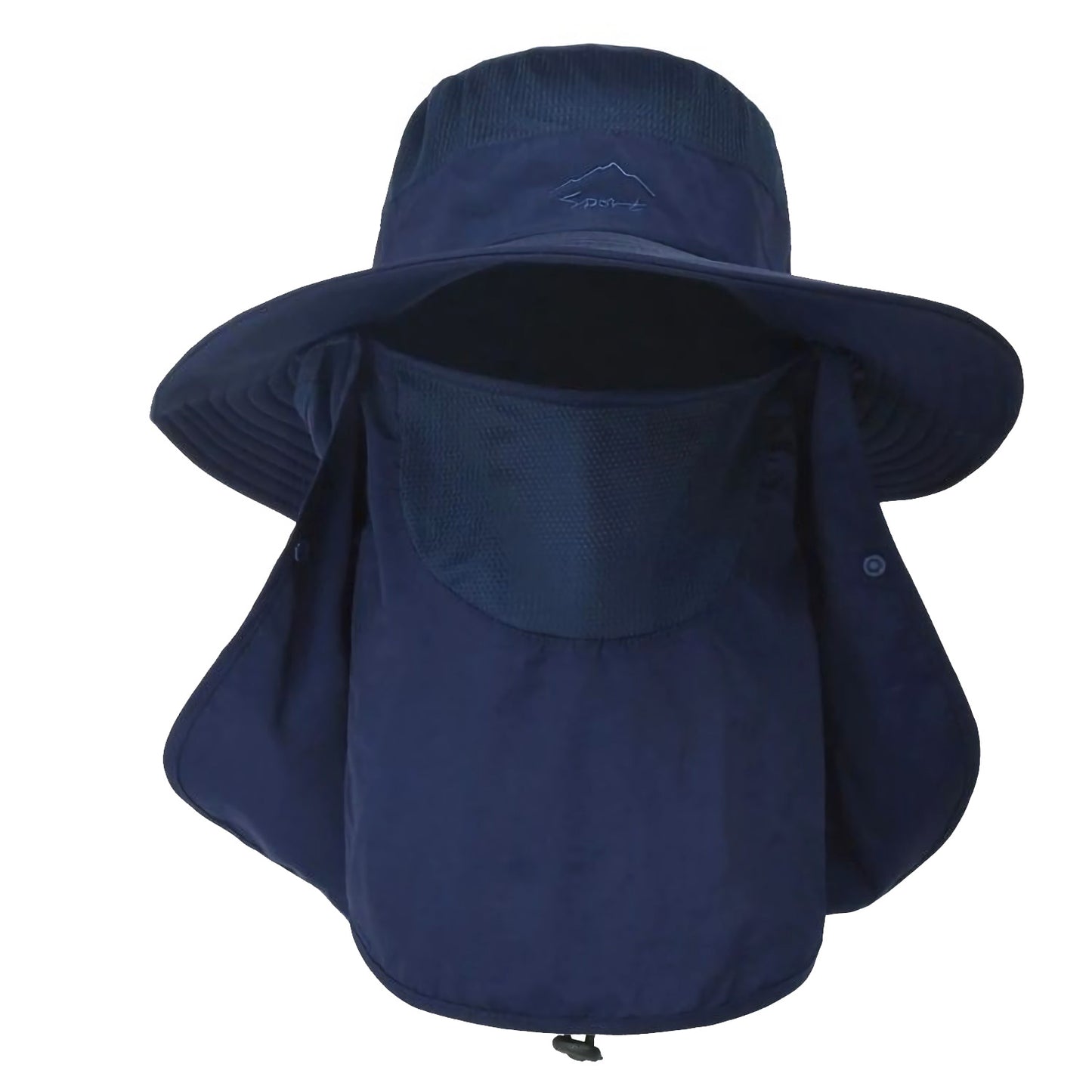 title:Fishing Bucket Hat Wide Brim Breathable Unisex Hat Sunlight-proof Removable Neck Face Fishing Cap For Fishing Hiking Traveling;color:Blue