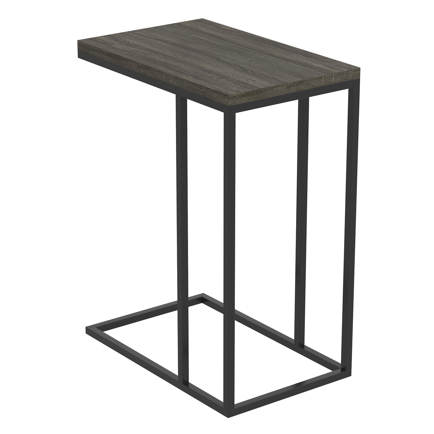 Safdie & Co. End Side Table 19" C-Shaped Dark Grey Black Metal