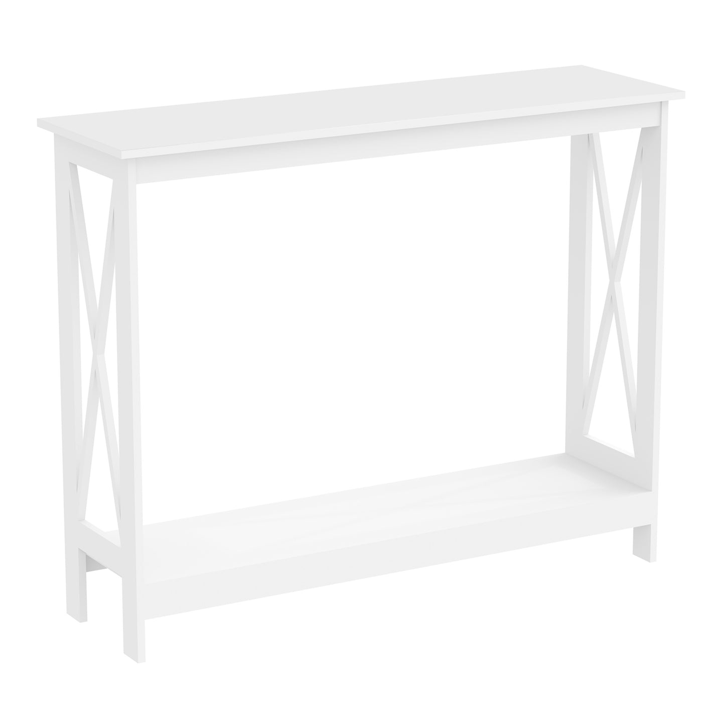 Safdie & Co. Console Table 39.5" White 1 Shelf, Entryway or Sofa Table for Living Room