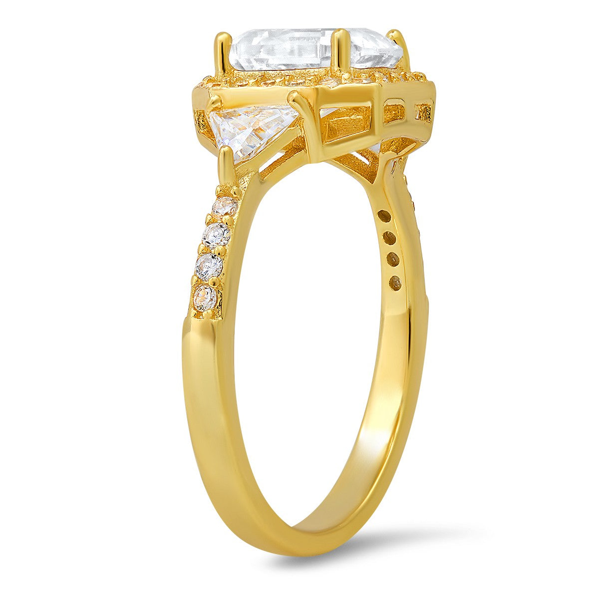 Sterling Silver Asscher-cut Halo CZ Ring