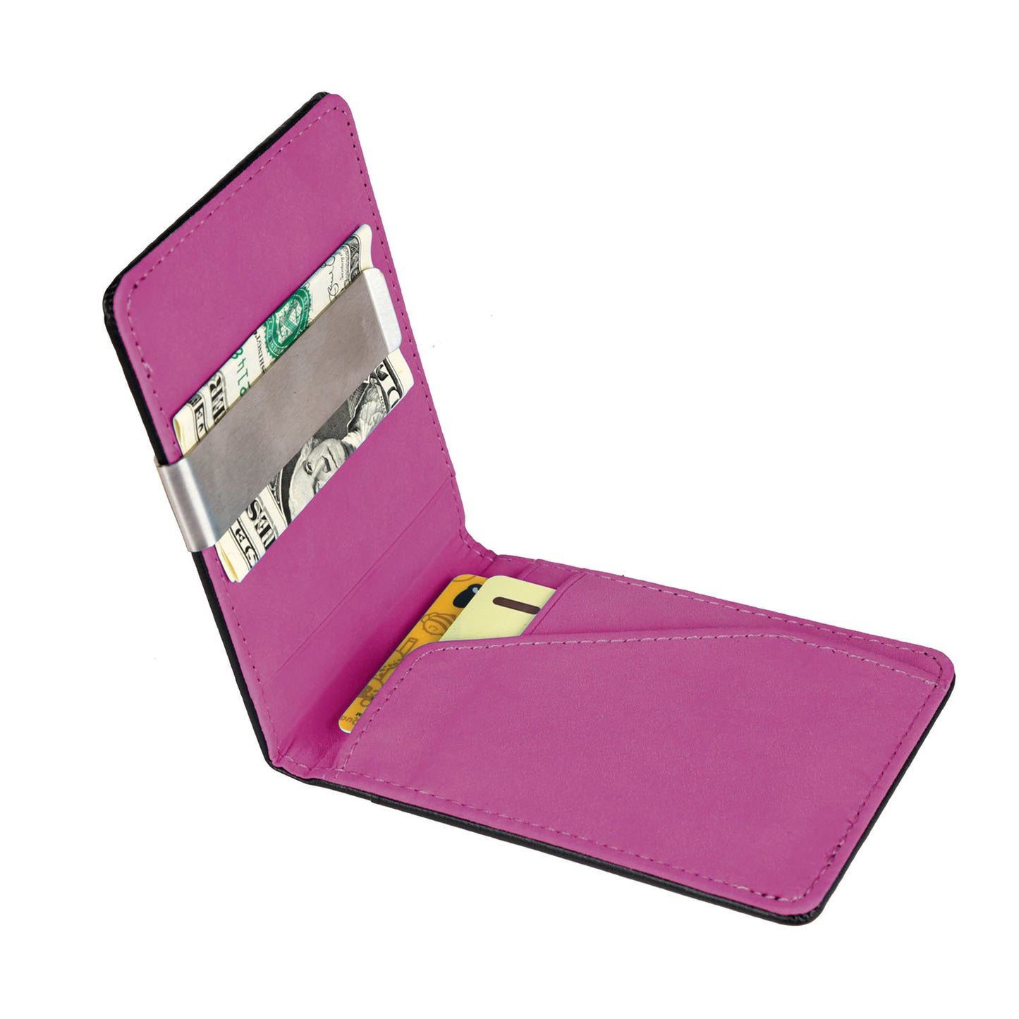 title:Unisex PU Leather Wallet RFID Blocking Slim Bifold Credit Card Holder with Money Clip;color:Red