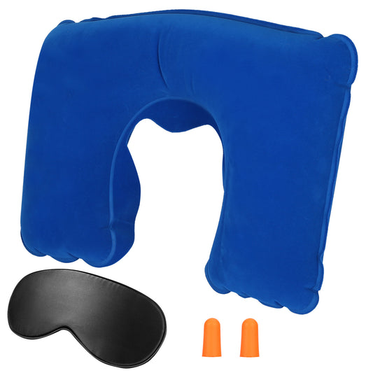 title:Travel Pillow Inflatable U Shape Neck Pillow Neck Support Head Rest Office Nap Car Airplane Cushion;color:Blue