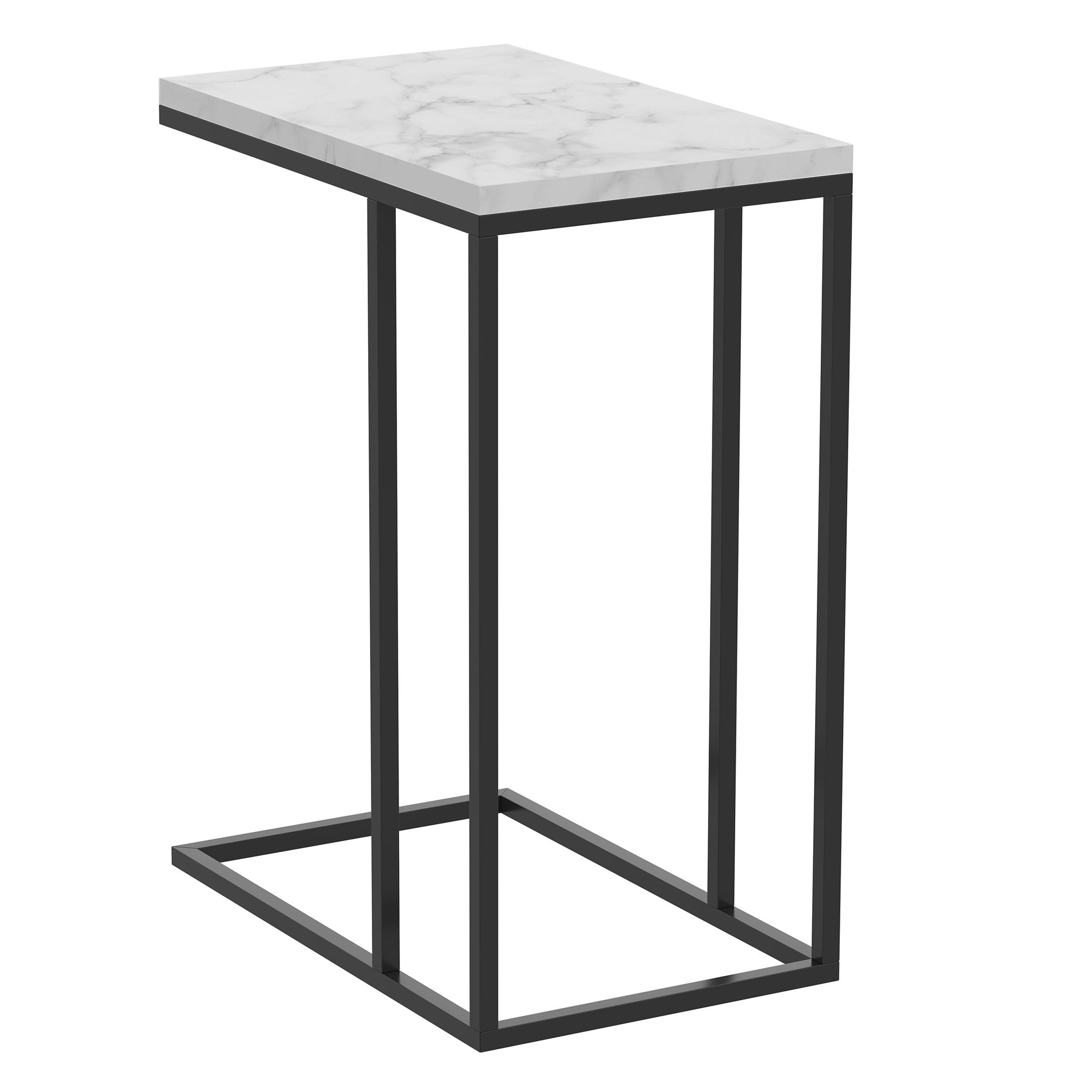 title:Safdie & Co. Accent Table 19L C-Shaped Marble Black Metal;color:Marble