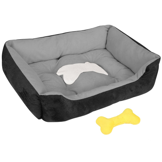 title:Pet Dog Bed Soft Warm Fleece Puppy Cat Bed Dog Cozy Nest Sofa Bed Cushion Mat For S/M Dog;color:Black