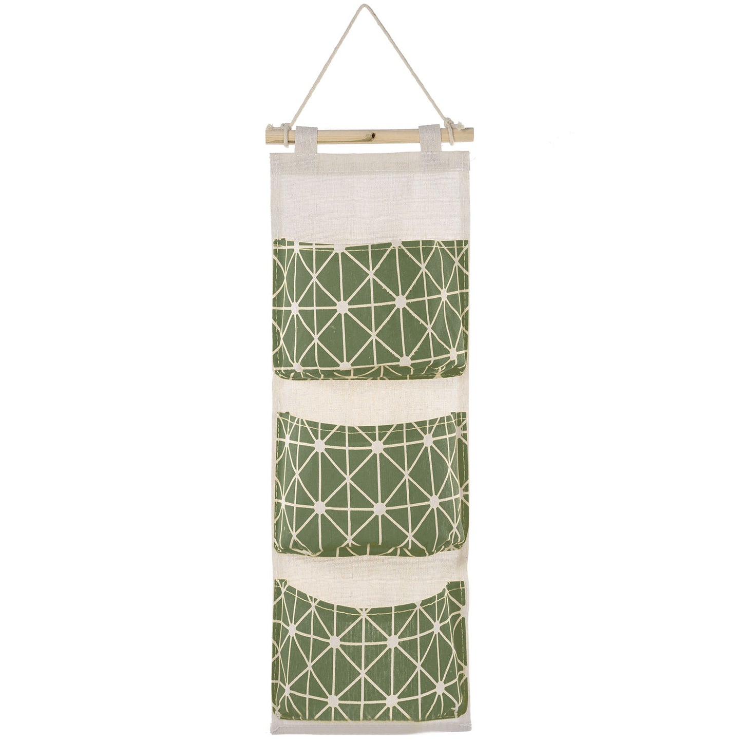 title:Wall Mounted Storage Bag Door Closet Hanging Storage Bag Organizer Waterproof 3 Pockets Pouch;color:Green