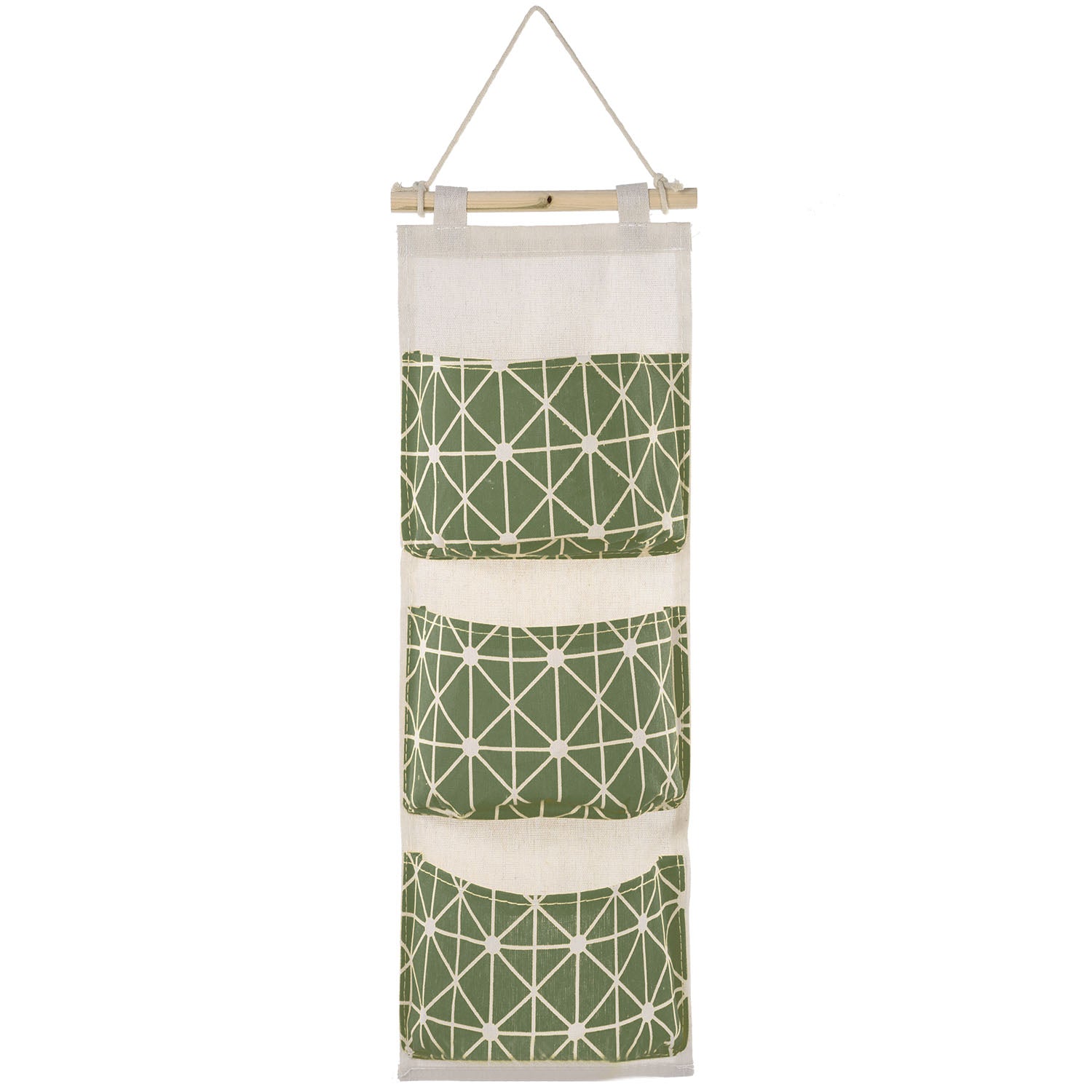 title:Wall Mounted Storage Bag Door Closet Hanging Storage Bag Organizer Waterproof 3 Pockets Pouch;color:Green