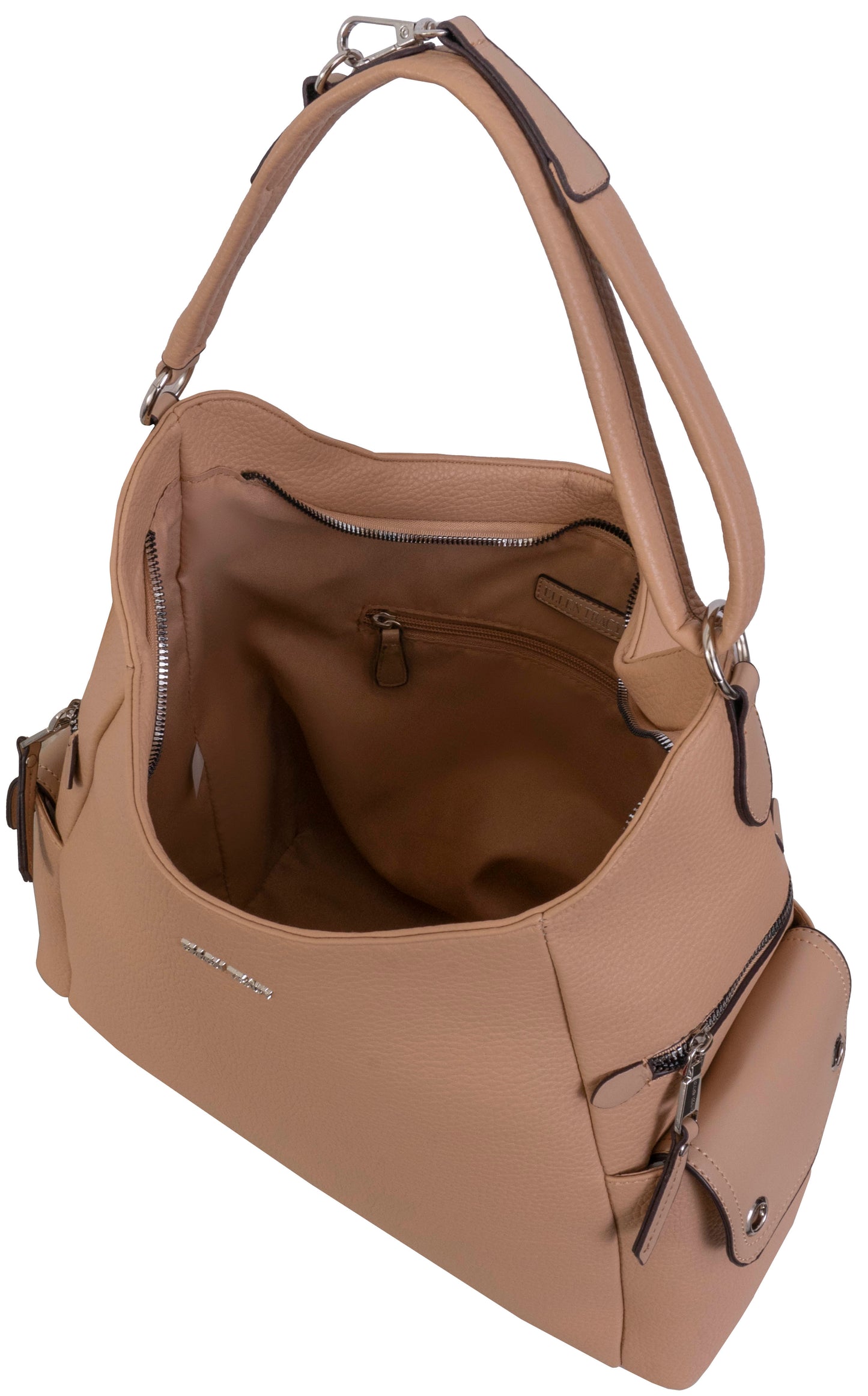 Ellen Tracy Slouchy Hobo Bag with Side Zip Pockets