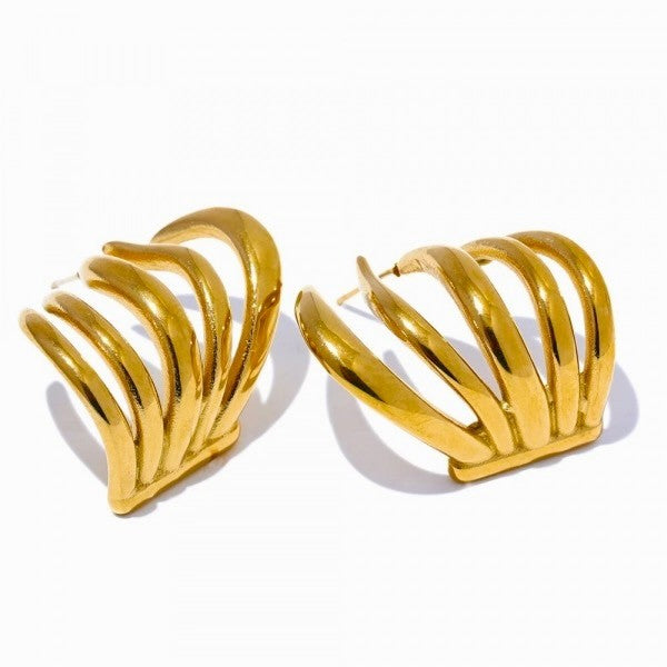 title:Claw Design Hoop Earrings;color:Gold