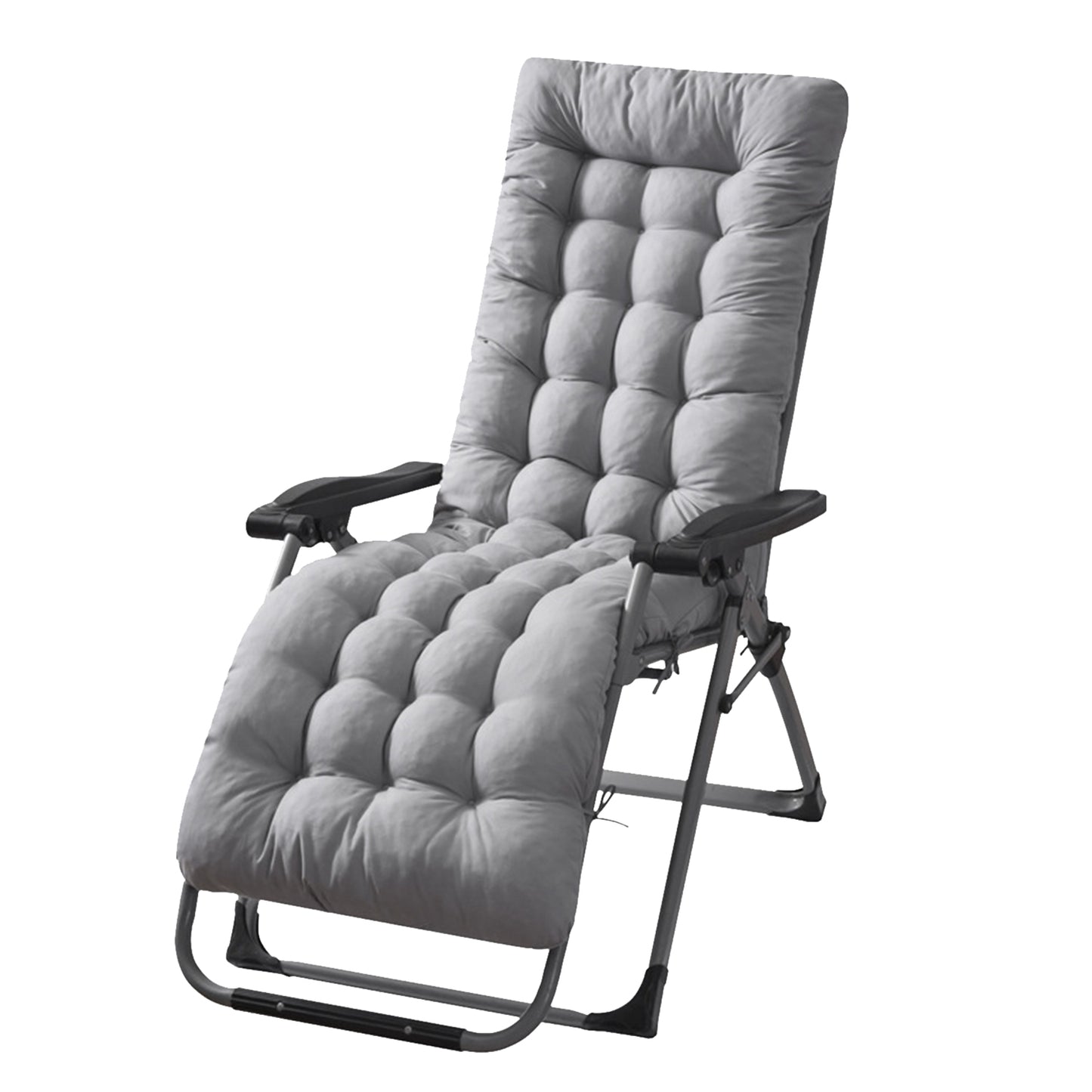 title:66.92x22.04in Thickened Chaise Lounger Cushion Recliner Rocking Chair Sofa Mat Deck Chair Cushion;color:Gray