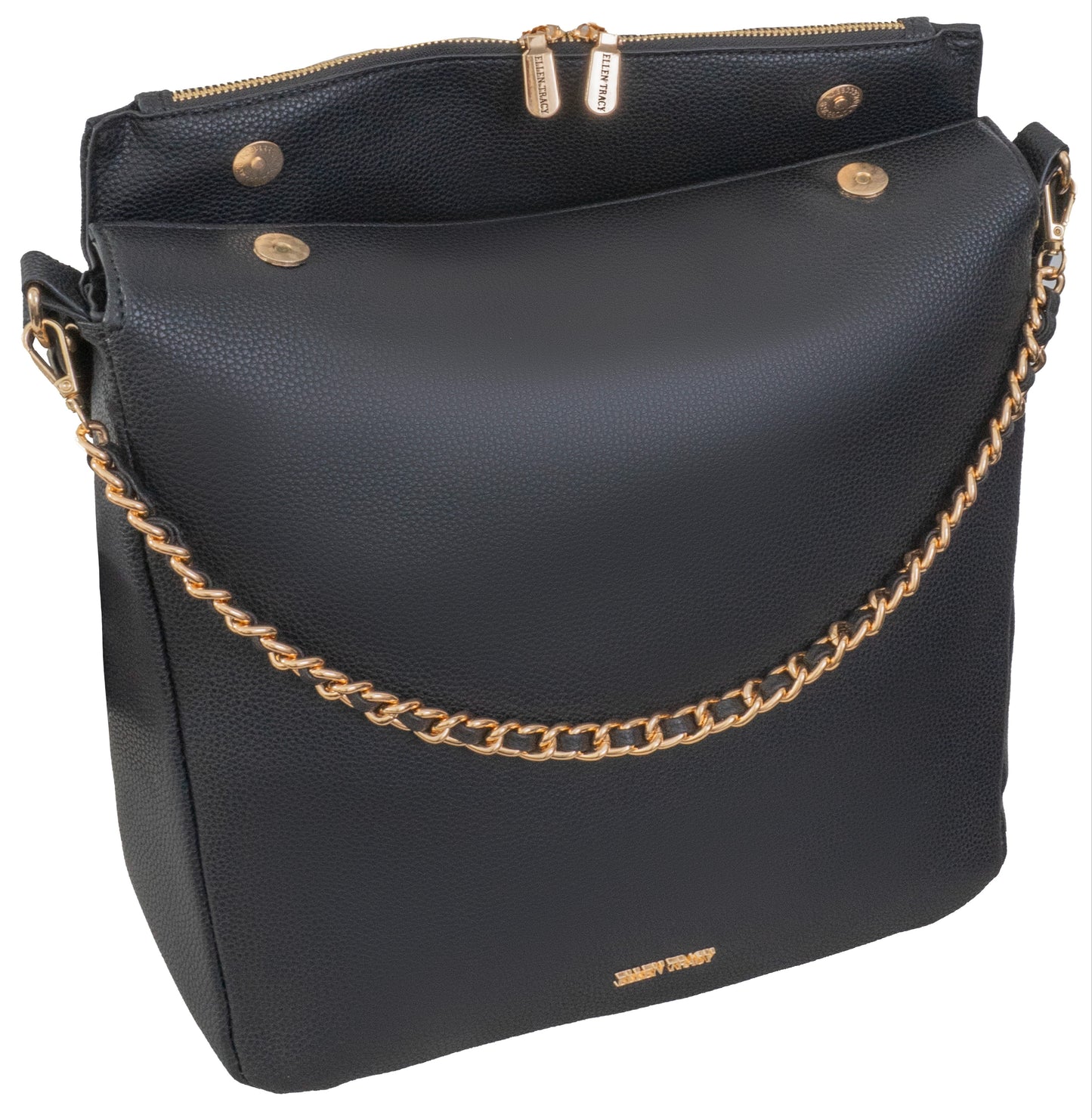 Ellen Tracy Slouchy Top Flap Chain Shoulder Bag