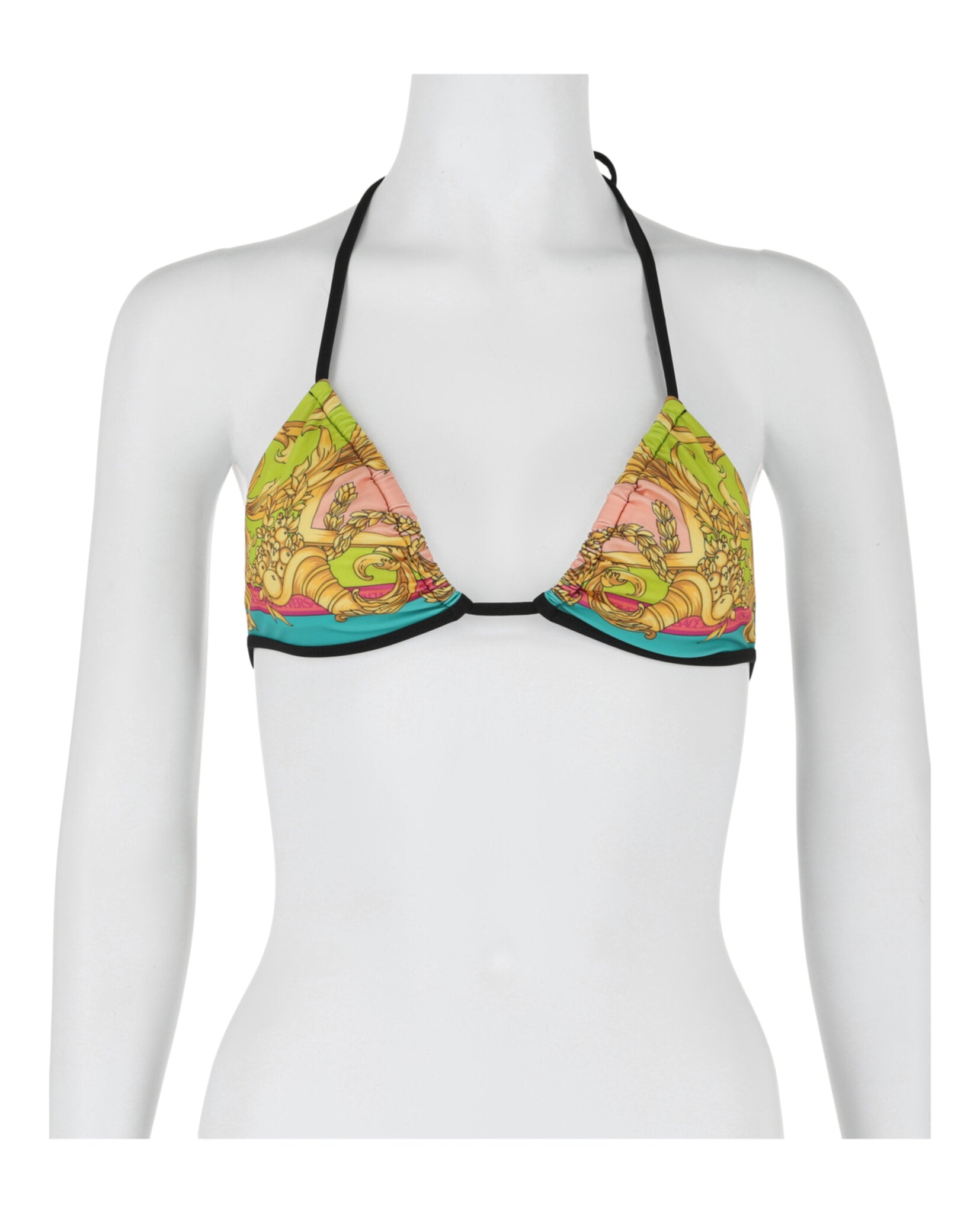 title:Versace Barocco Goddess Print Bikini;color:Multi