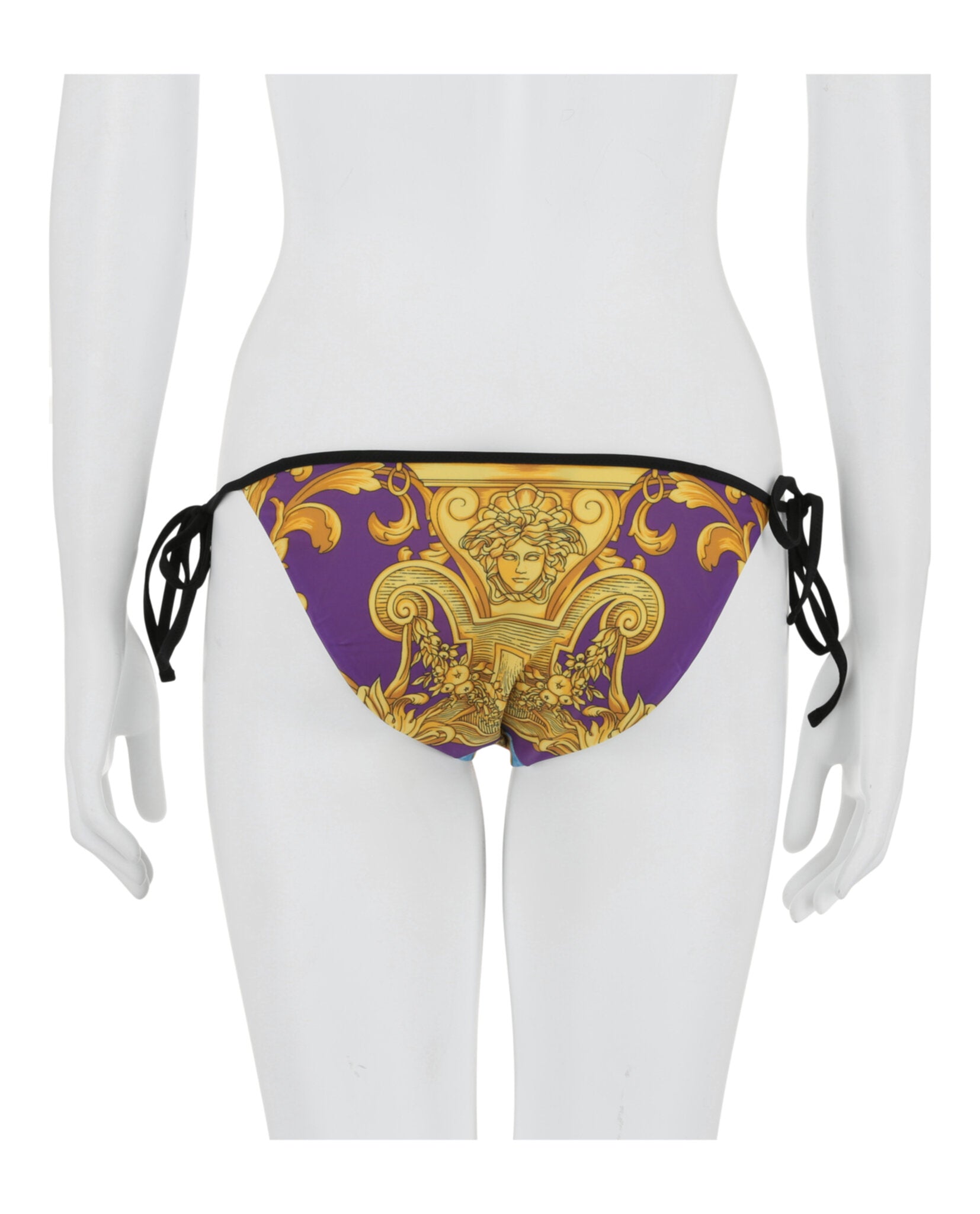 title:Versace Barocco Goddess Bikini Bottoms;color:Multi green