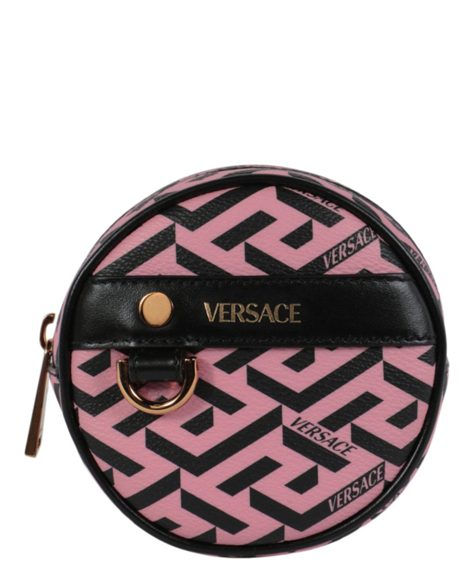 title:Versace La Greca Micro Pouch;color:Black & Pink