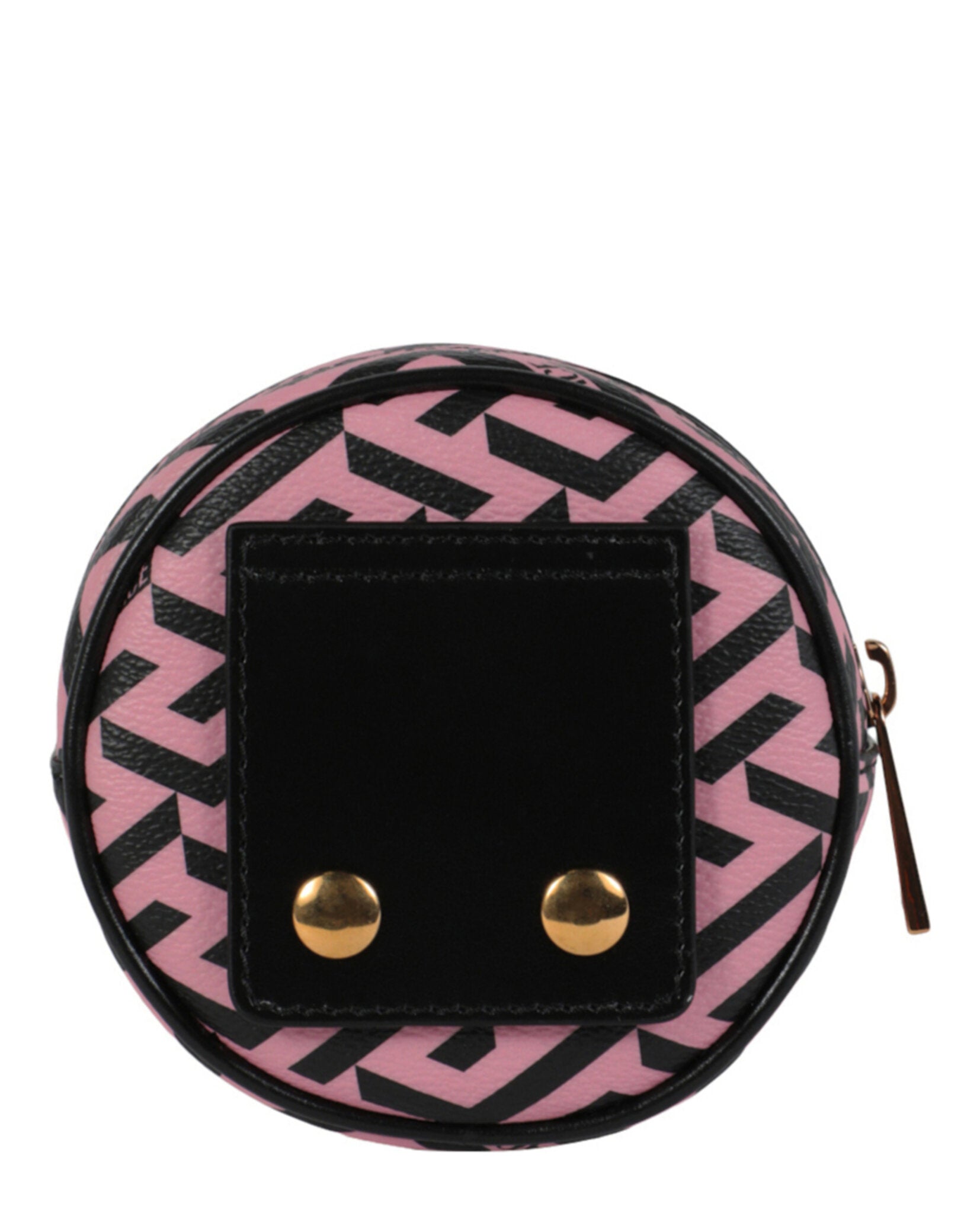 title:Versace La Greca Micro Pouch;color:Black & Pink