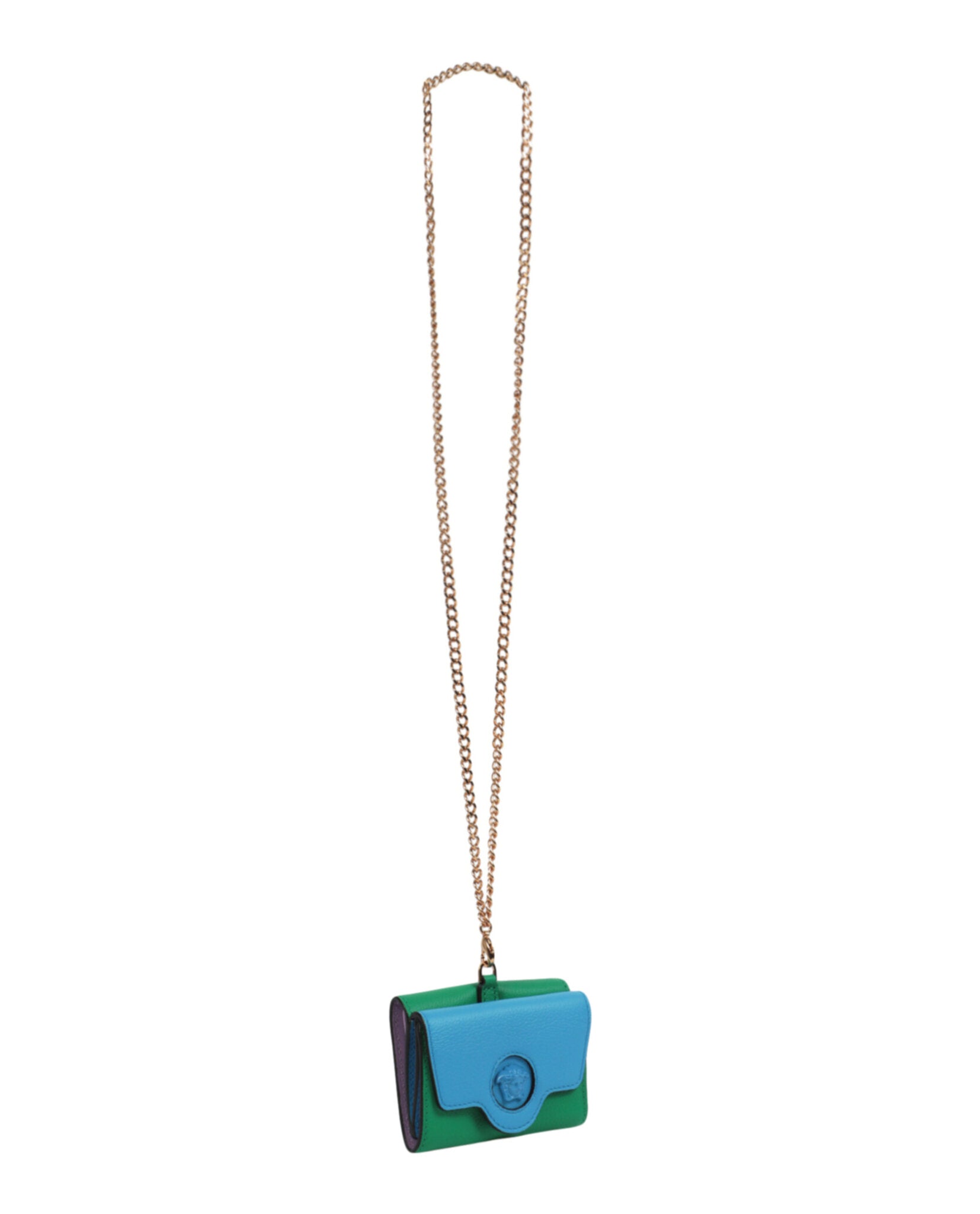 title:La Medusa Tri-Fold Chain Wallet;color:Blue