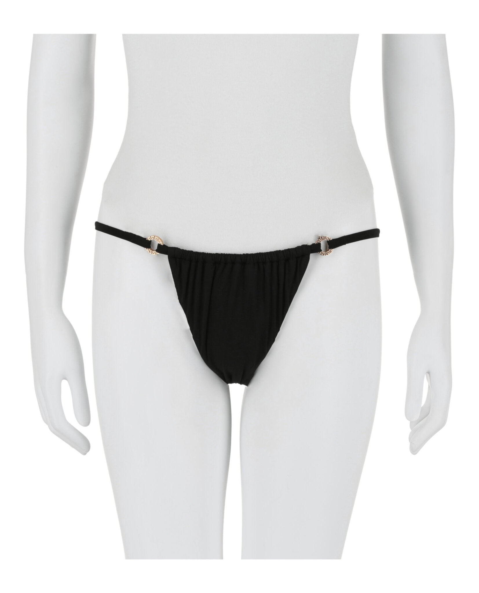 title:Versace Greca Hardware Bikini Bottom;color:Black