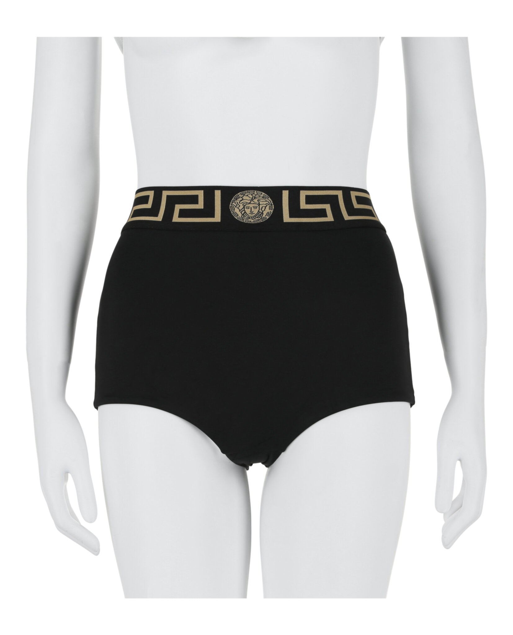 title:Versace Greca Border Bikini Bottoms;color:Black