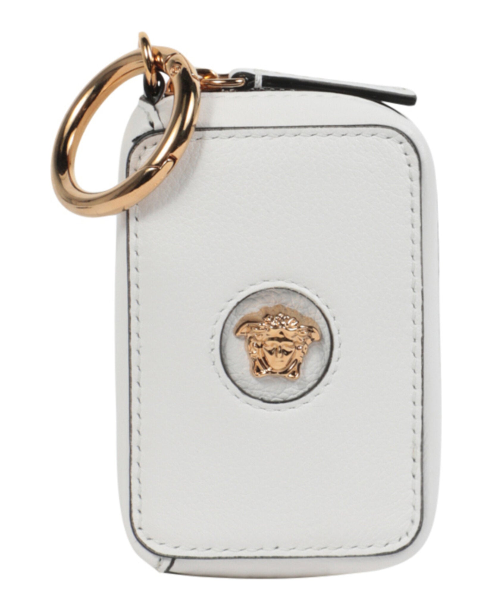 title:La Medusa Leather Coin Purse;color:White