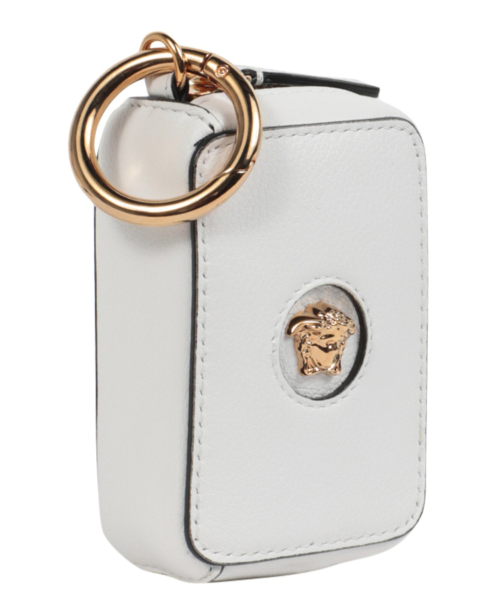 title:La Medusa Leather Coin Purse;color:White