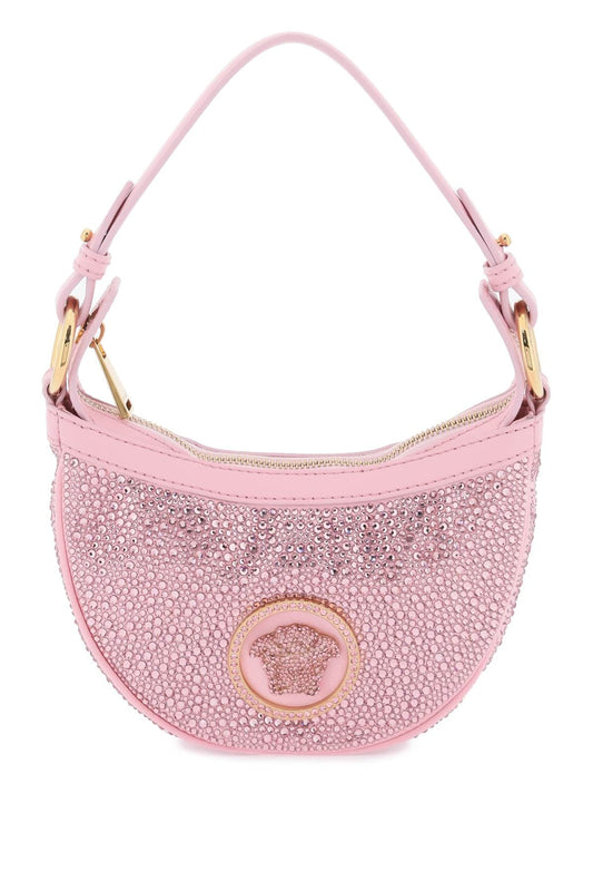 Versace Repeat Mini Hobo Bag With Crystals