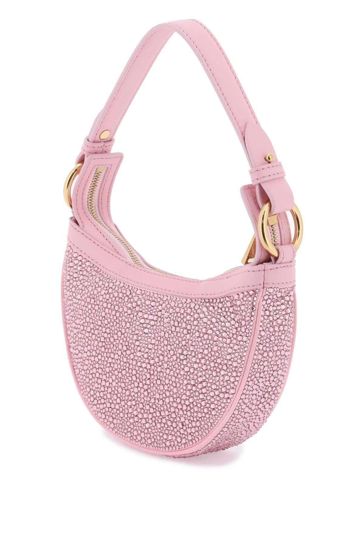 Versace Repeat Mini Hobo Bag With Crystals