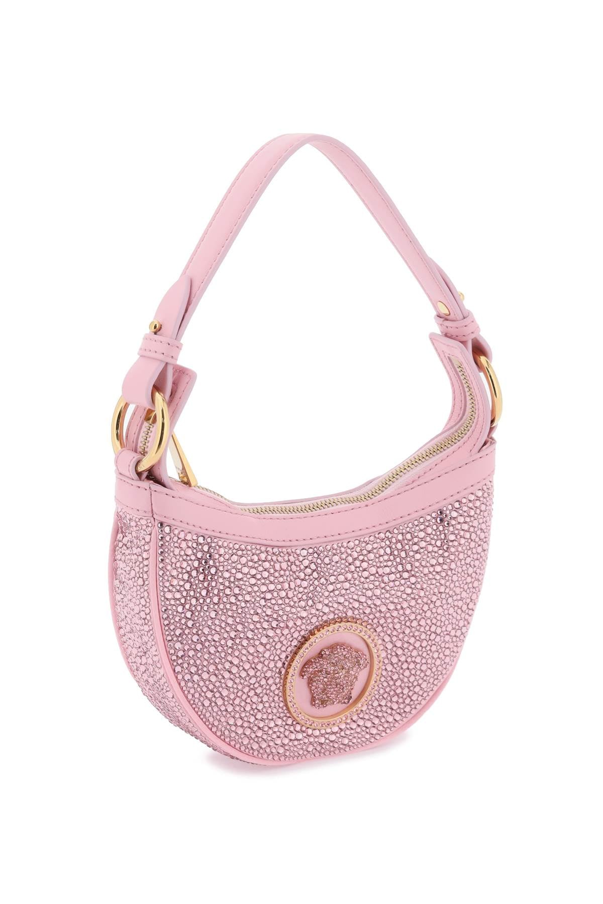 Versace Repeat Mini Hobo Bag With Crystals