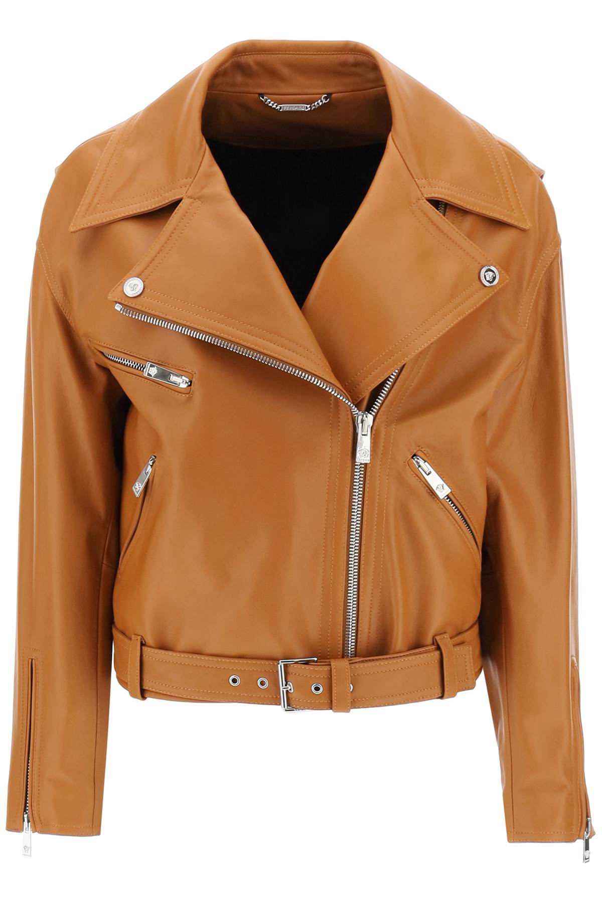 Versace Biker Jacket In Leather