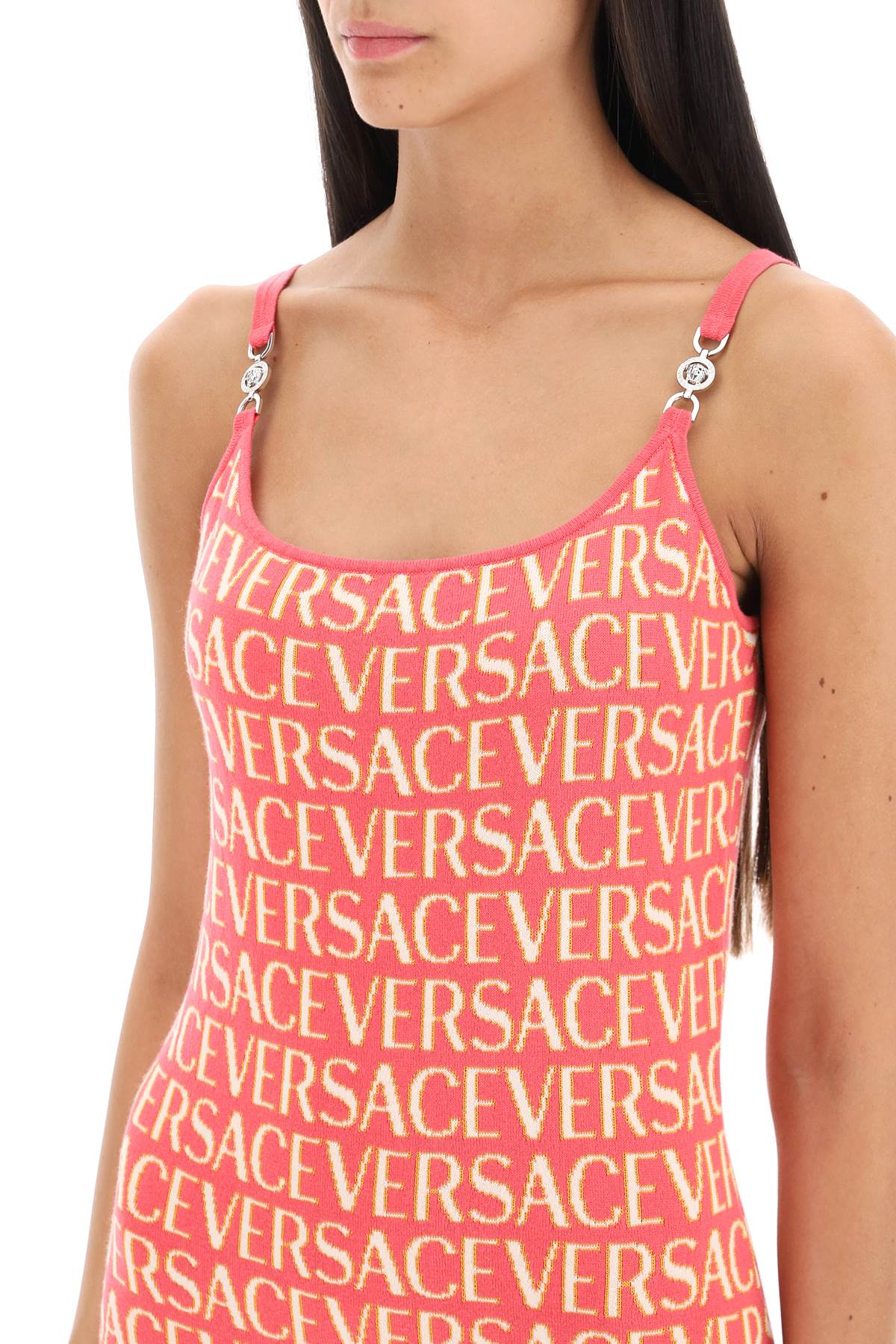 Versace Monogram Knit Mini Dress