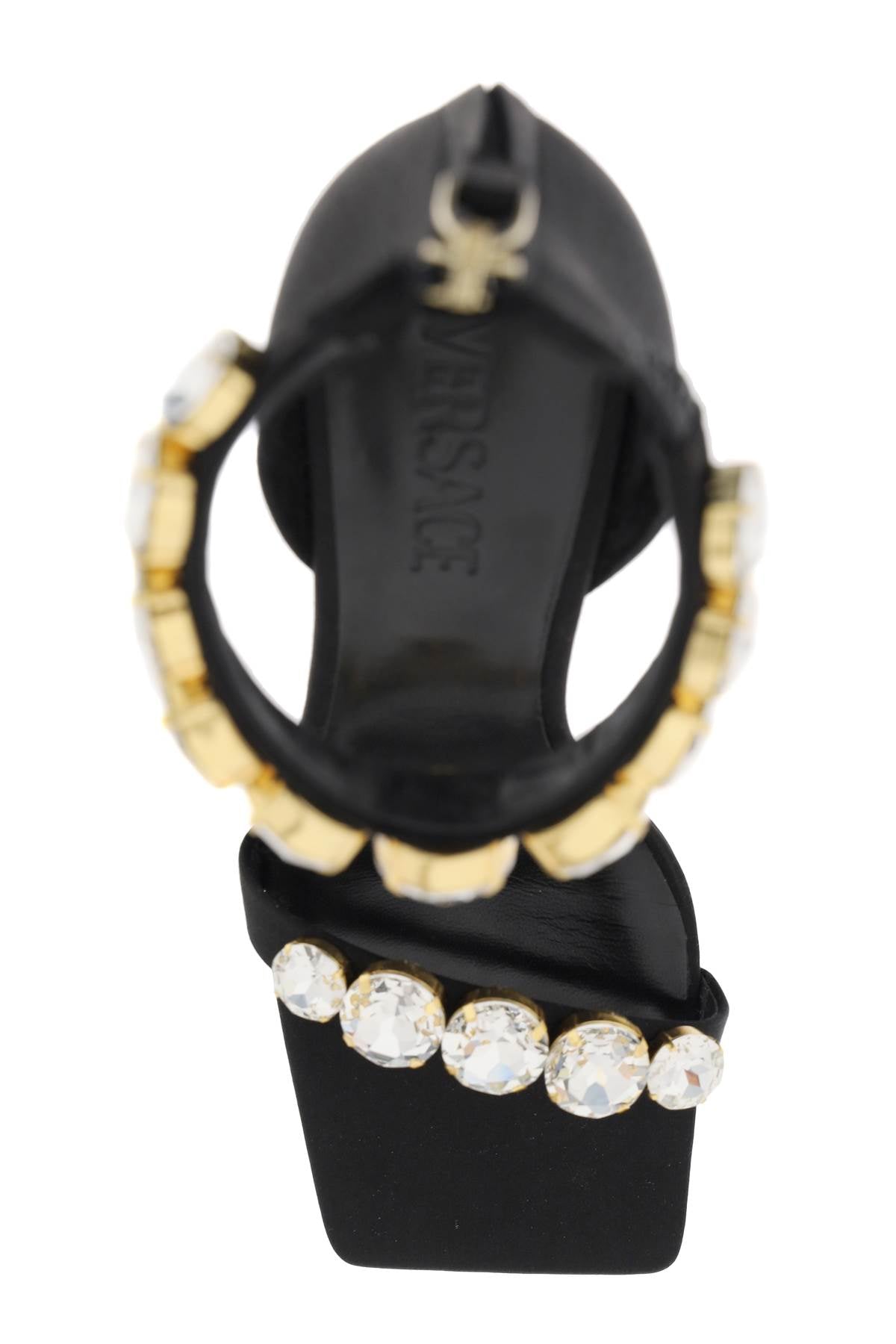 Versace Satin Sandals With Crystals