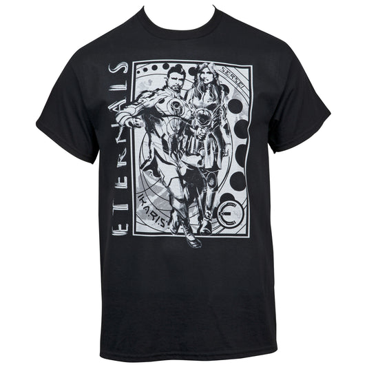 title:Marvel The Eternals Breaking the 4th Wall w/ Text T-Shirt;color:Black