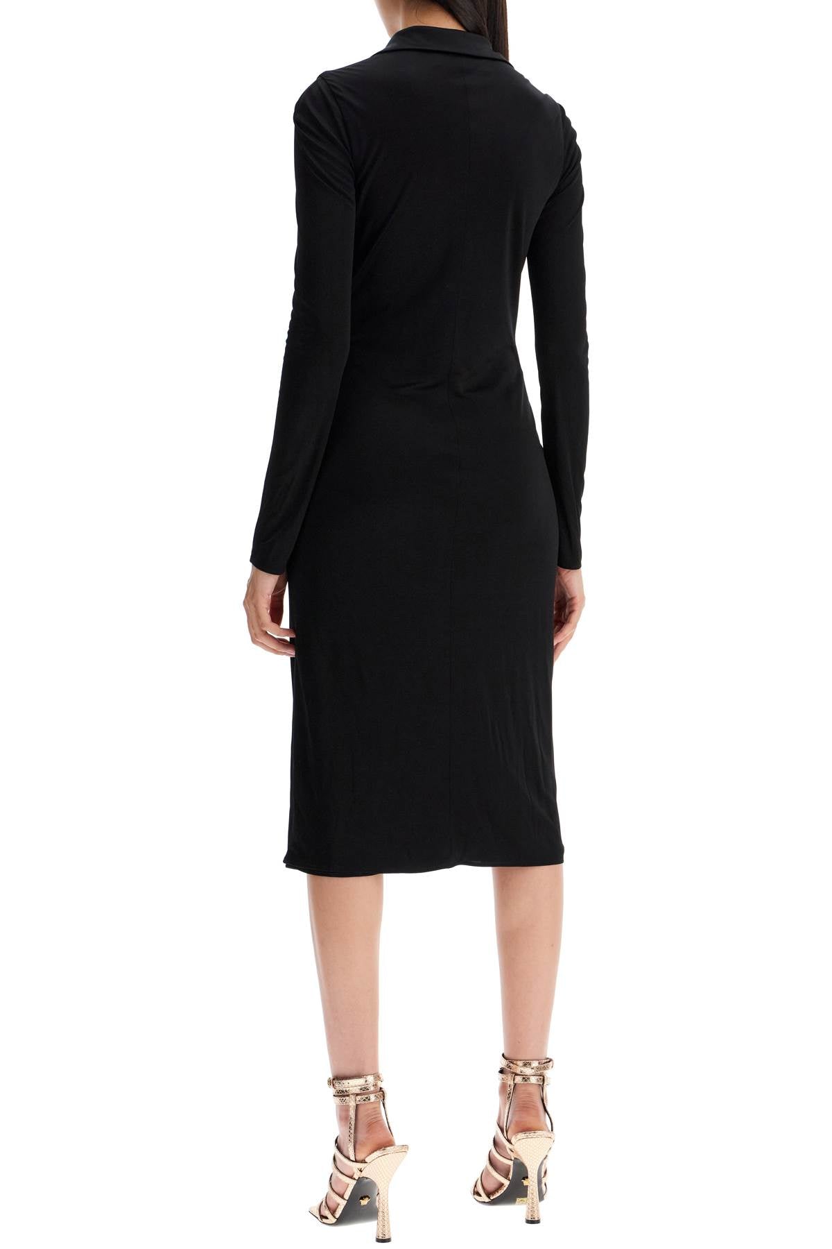 Versace Draped Jersey Dress With