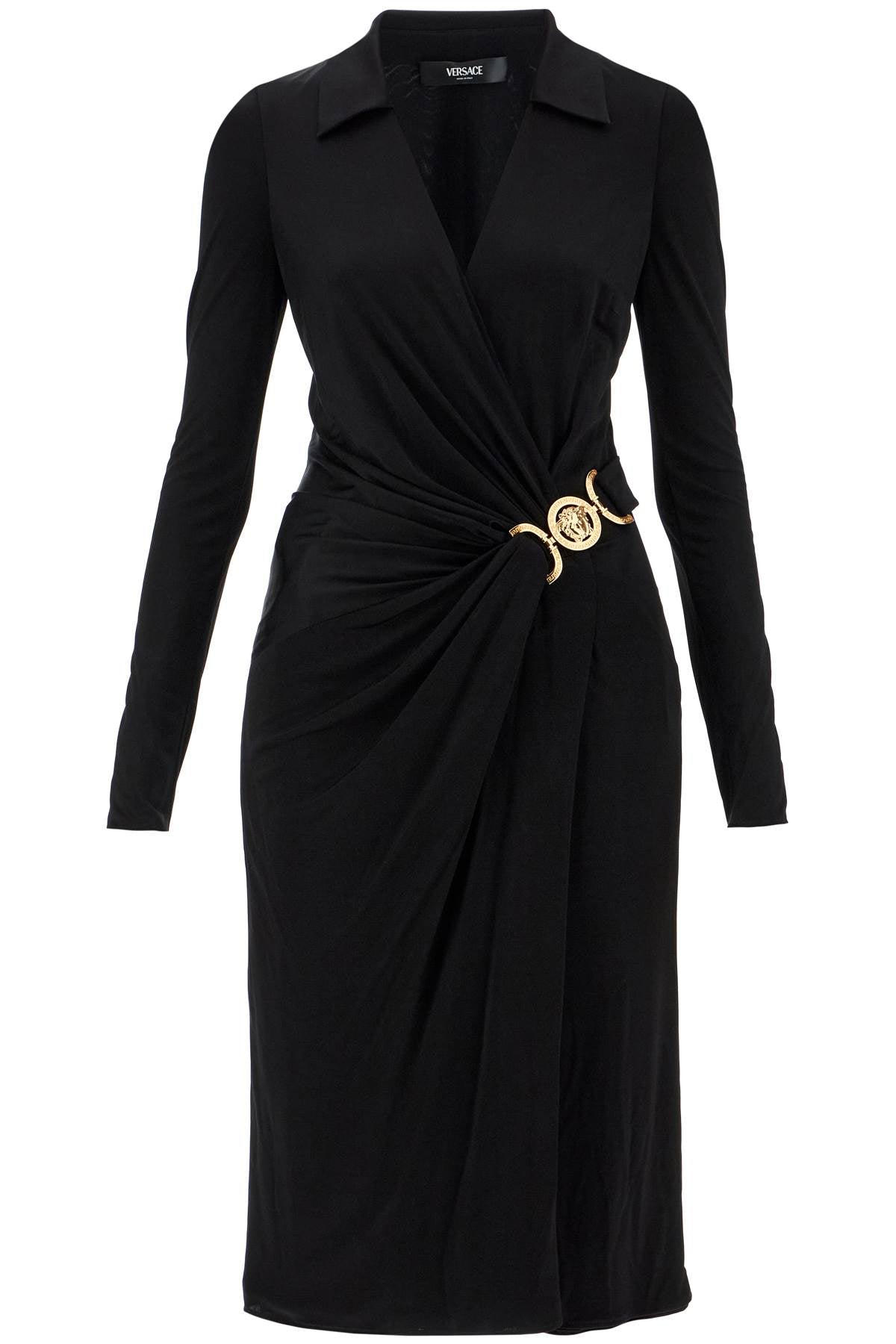 Versace Draped Jersey Dress With