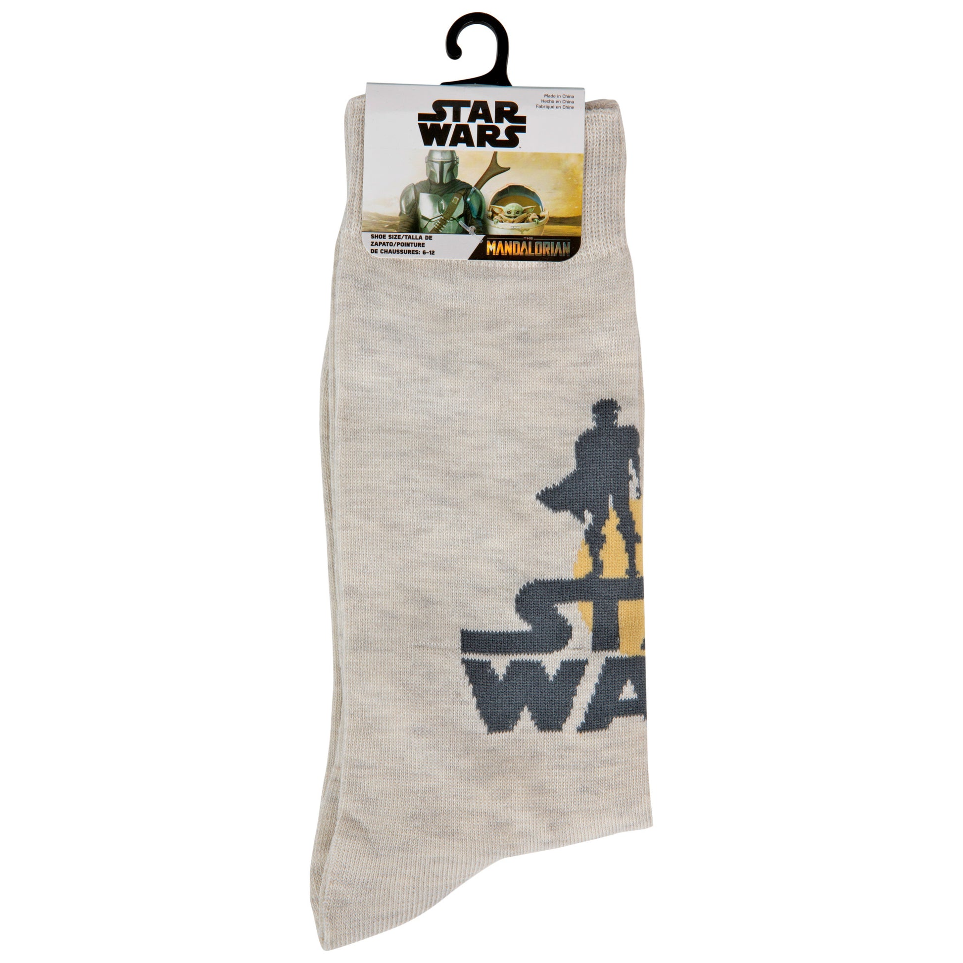 title:Star Wars Jedi Master Silhouette at Sunset Crew Socks;color:Grey