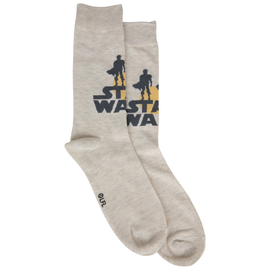 title:Star Wars Jedi Master Silhouette at Sunset Crew Socks;color:Grey