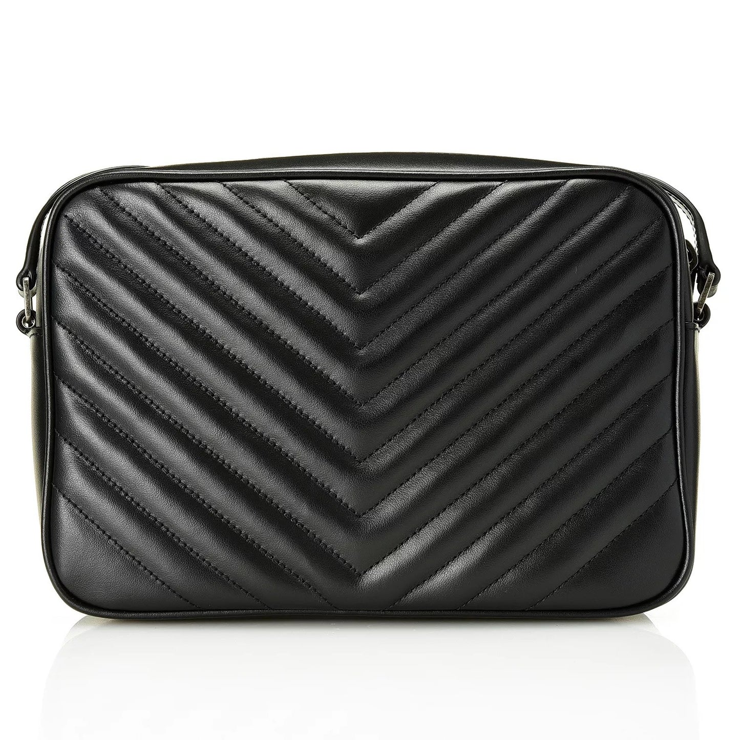 Saint Laurent Lou Camera Bag in Calfskin Leather - Black/Silver