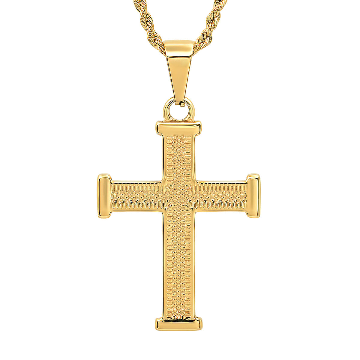 18K Gold Plated Cross Pendant Necklace