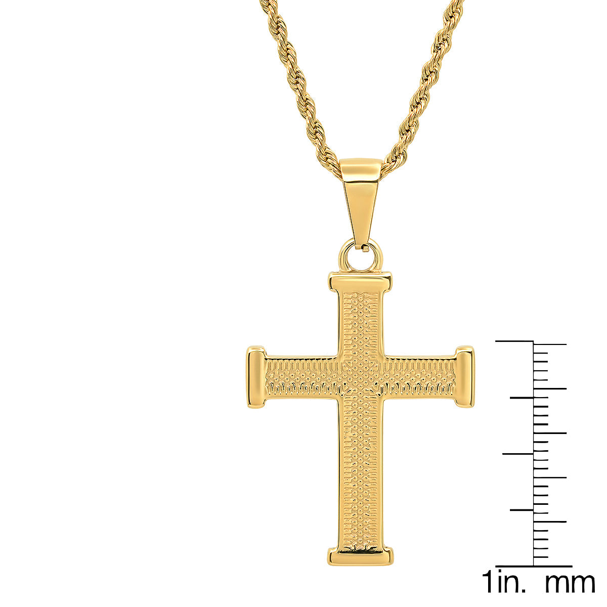 18K Gold Plated Cross Pendant Necklace