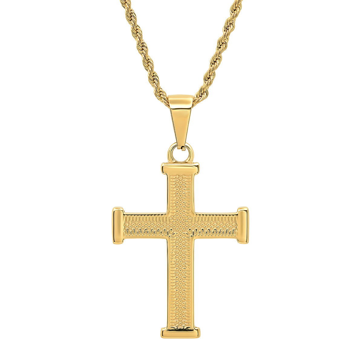 18K Gold Plated Cross Pendant Necklace