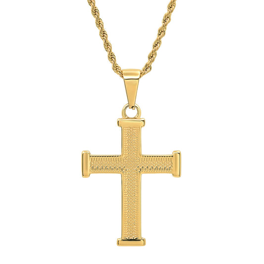 18K Gold Plated Cross Pendant Necklace