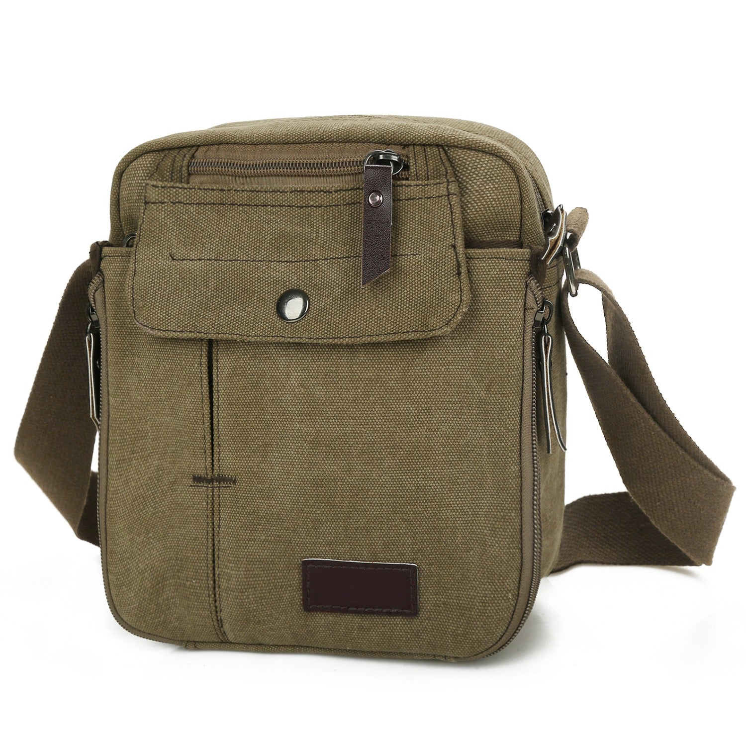 title:Unisex Crossbody Bags Canvas Phone Tablet PC Shoulder Bag Credit Card Key Messenger Purse;color:Khaki