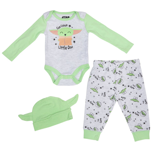 title:Star Wars The Child Grogu Happy Little One 3-Piece Infant Bodysuit Set;color:Multi-Color