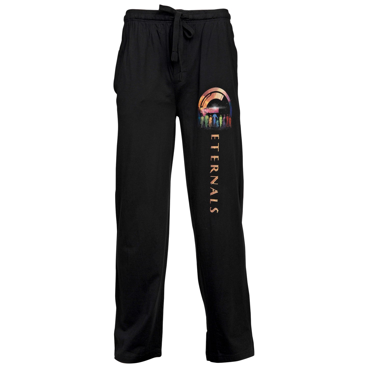 title:Marvel Studios The Eternals Logo and Text Pajama Sleep Pants;color:Black