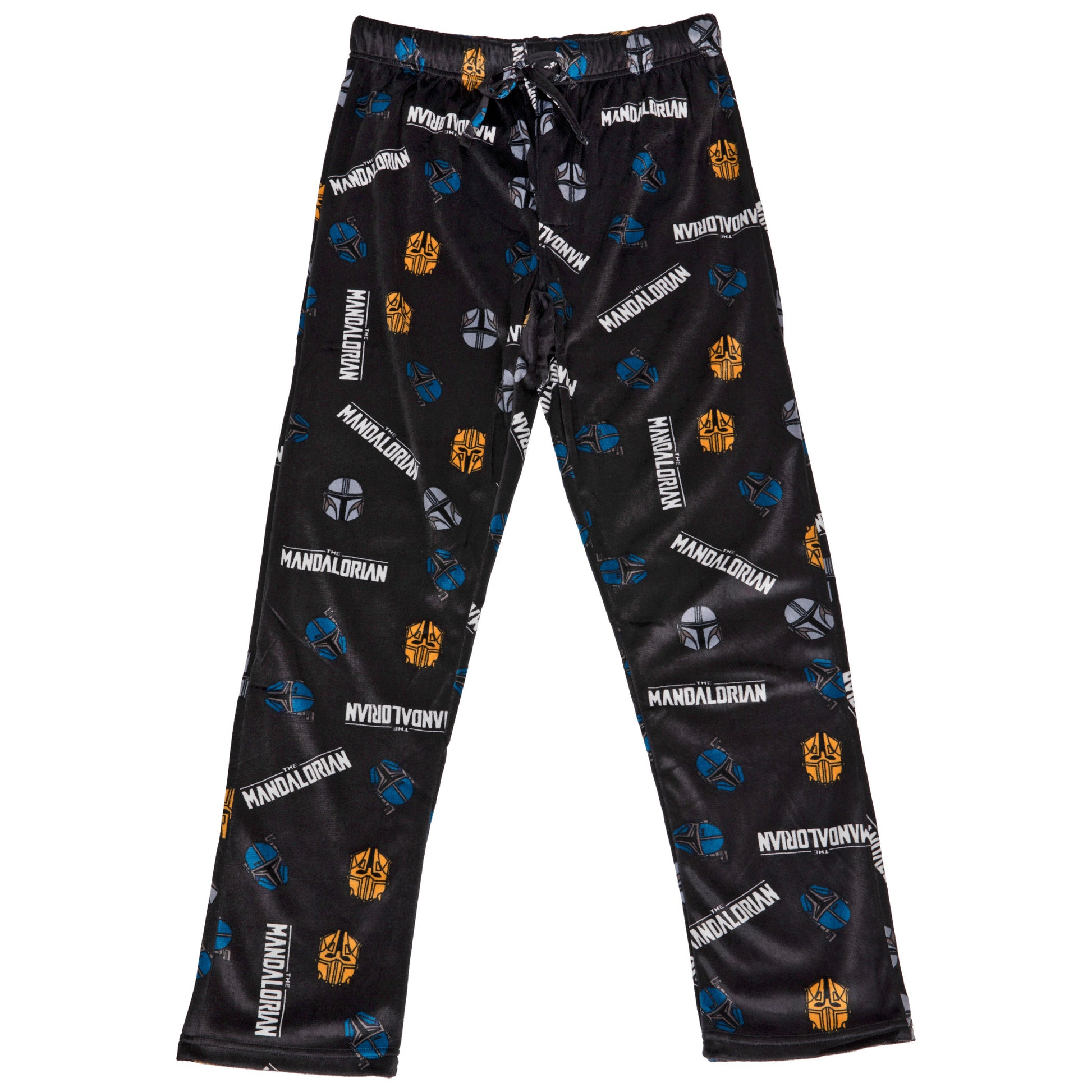 title:Star Wars The Mandalorian Helmets and Logo All Over Print Sleep Pants;color:Grey