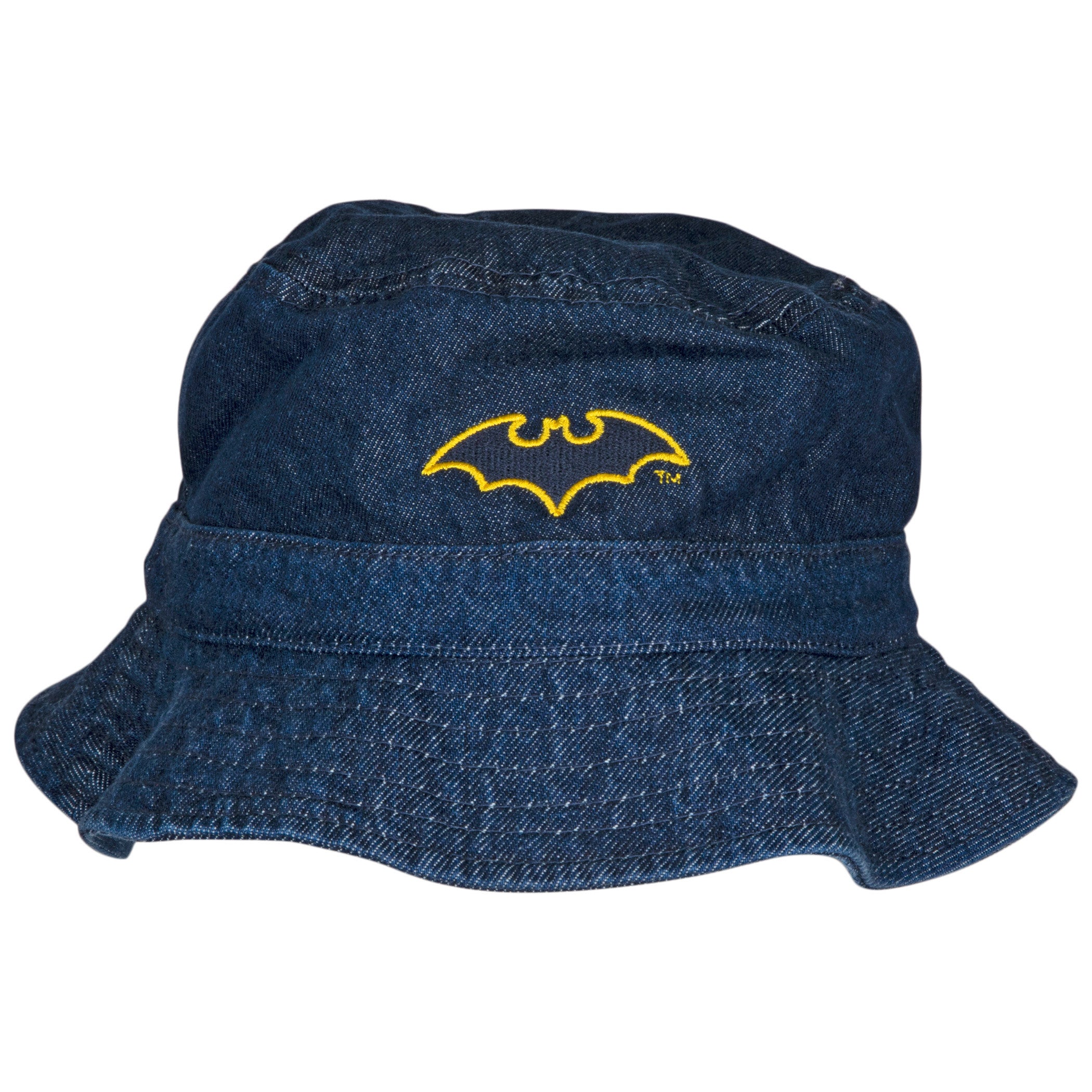 title:DC Comics Batman Symbol Denim Bucket Hat;color:Blue