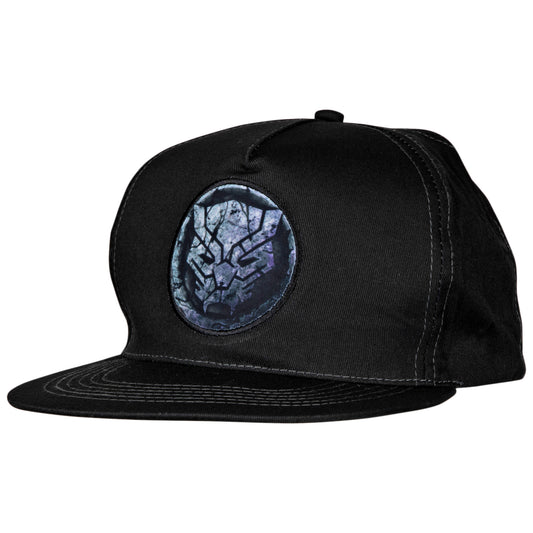 title:Avengers Black Panther Cracked Stone Logo Adjustable Snapback Hat;color:Multi-Color