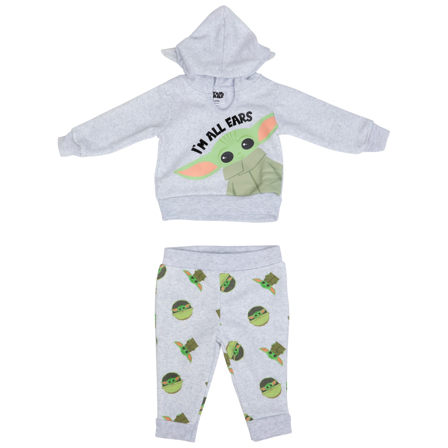 title:Star Wars The Child Grogu I'm All Ears Hoodie and Jogger Set;color:Grey